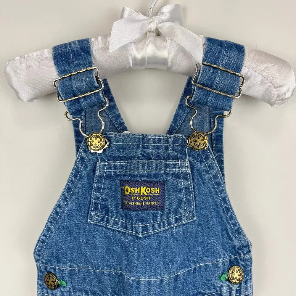 Vintage OshKosh B'gosh Blue Jean Overalls 9 months USA